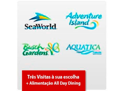 SeaWorld Parks (3 visitas) + Plano de Refeição grátis!